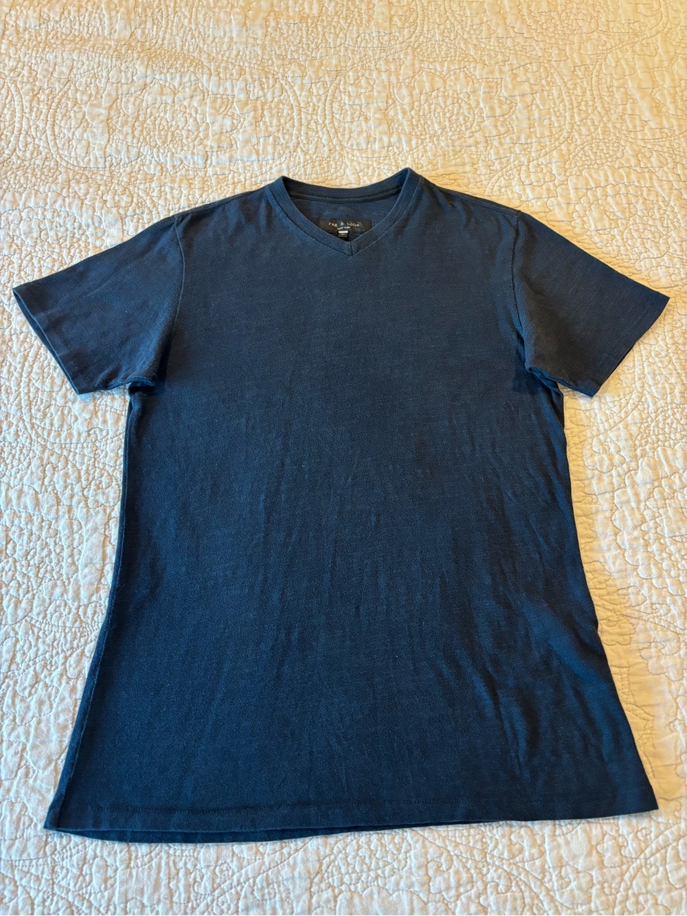 rag & bone Navy V-Neck Short Sleeve Tee